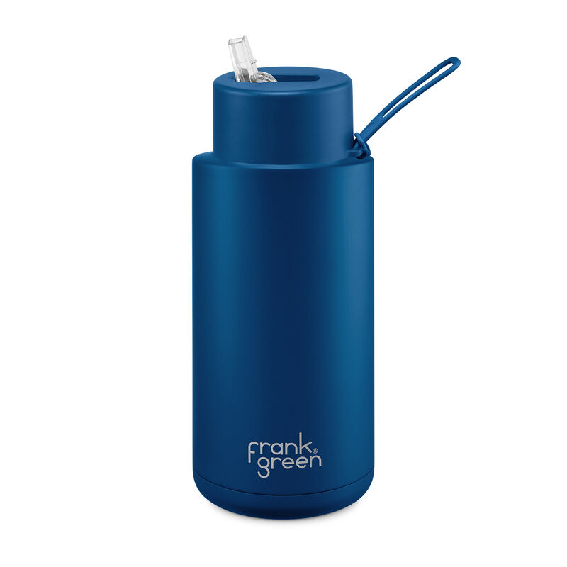 frank green 34oz Ceramic Bottle with Straw Deep Ocean image number 0